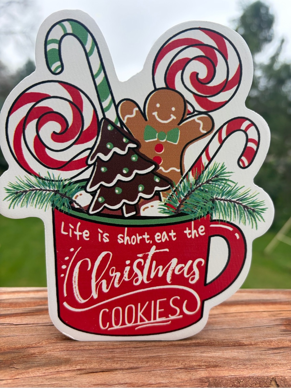 Eat the Christmas Cookies small wooden sign